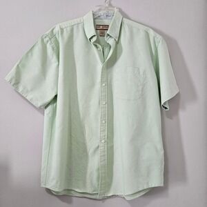 Sun River Mens Mint Green Short Sleeve Button Down Cotton Shirt Large L